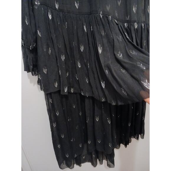 Joie Maylene Silk Dress Sz S Black Assymetrical Ruffles Whimsigoth Fairy Party - Picture 13 of 16